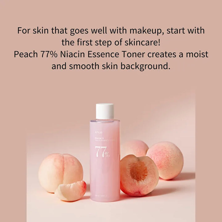 Anua Peach 77% Niacinamide Essence Toner 250ml – hydrating brightening Korean skincare