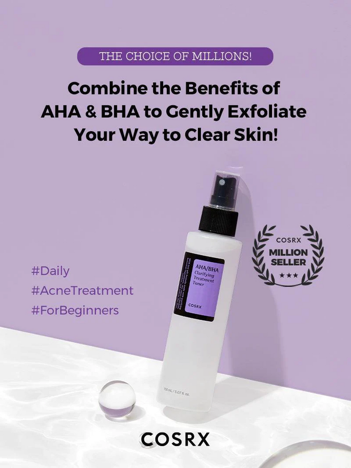 “COSRX AHA/BHA Clarifying Treatment Toner – Exfoliating & Brightening”