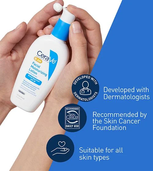 Hydrating facial lotion with SPF protection