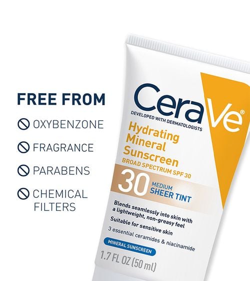 Sheer tinted face sunscreen SPF 30