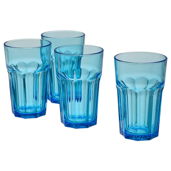 IKEA POKAL Glass 35 CL 4 Pack durable drinking glasses front view