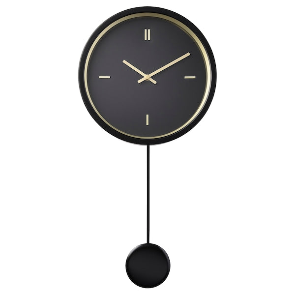 “IKEA STRUSK Wall Clock Black – Modern Silent Wall Clock”