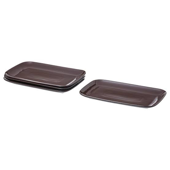 “IKEA FARKGLAR Dinnerware Set 20-Piece – Glossy Brown Stoneware”