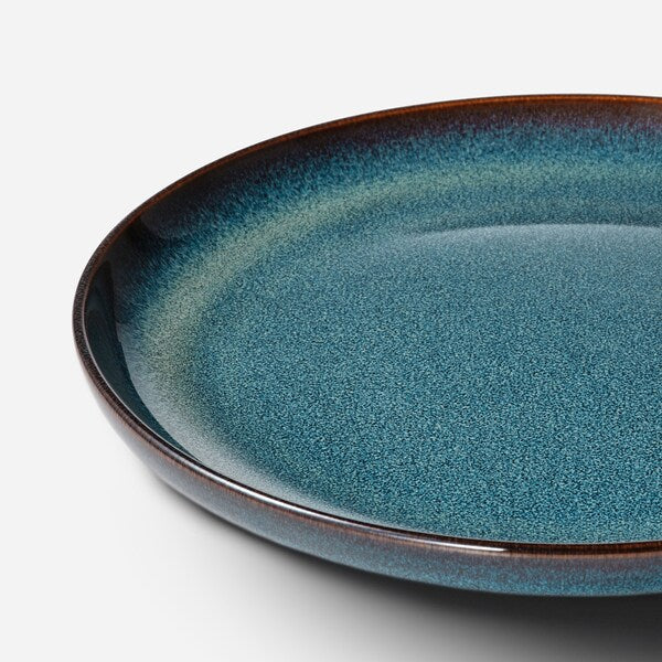 Blue Brown Stoneware Dinnerware Collection