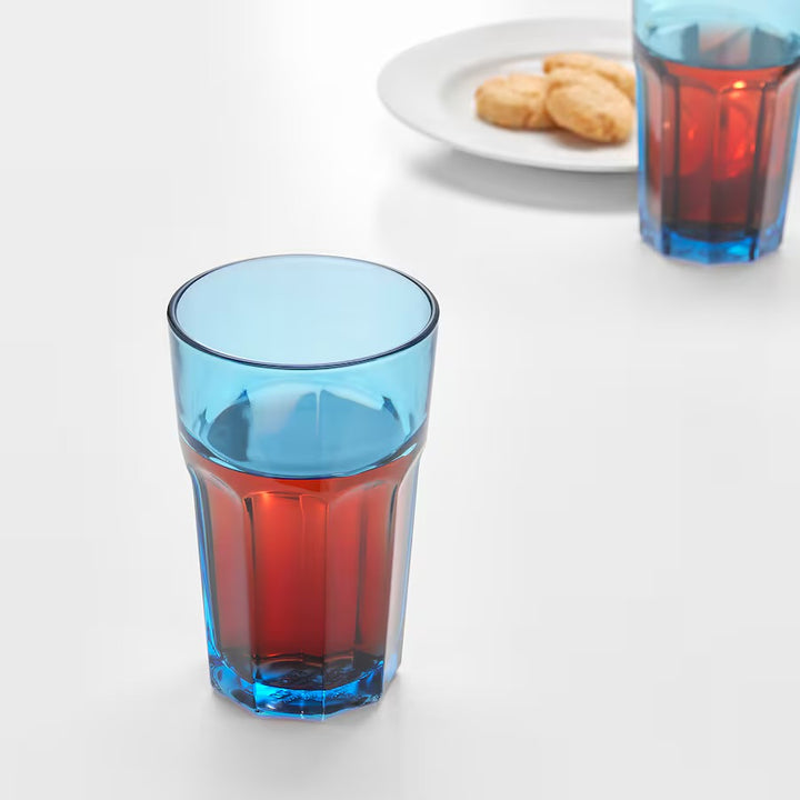 IKEA POKAL Glass 35 CL 4 Pack durable drinking glasses front view